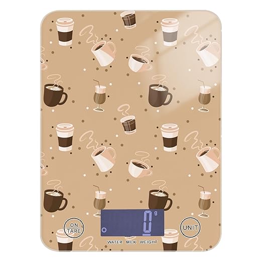 Food Scale Kitchen Scale for Baking Cooking Digital Food Weighing Measuring Scale Small Waterproof Electric Food Scale Coffee Cup Brown