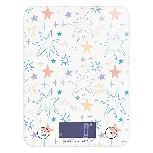 Food Scale Kitchen Scale for Baking Cooking Digital Food Weighing Measuring Scale Small Waterproof Electric Food Scale Cute Stars
