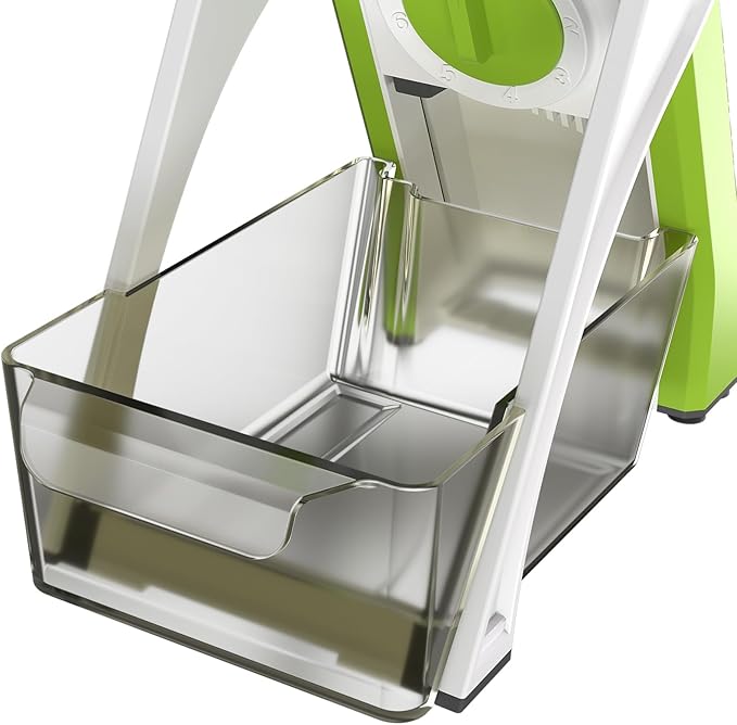 [5 in 1] Mandoline Slicer for Kitchen & Safe Vegetable Chopper & Adjustable Mandoline Slicer. can't Detachable Blade, Vegetable Slicer can Cut Slicing, Strips, Shredding, Dicing, Chop