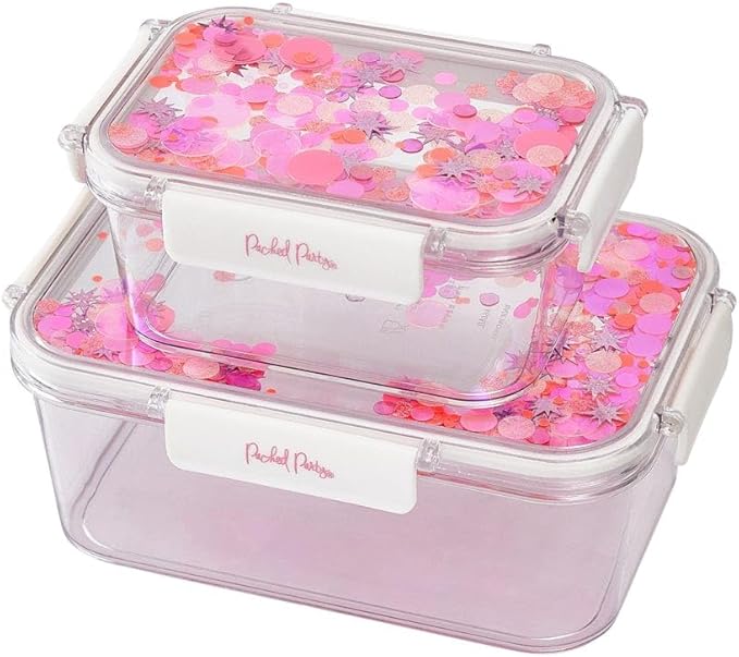 Packed Party BPA Free 2-Piece Food Storage Containers Set, Airtight, Leak-Proof, with Lids for Lunch, Meal Prep, or Leftovers (Small and Medium Containers)