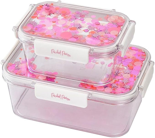 Packed Party BPA Free 2-Piece Food Storage Containers Set, Airtight, Leak-Proof, with Lids for Lunch, Meal Prep, or Leftovers (Small and Medium Containers)