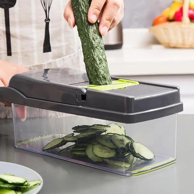 Vegetable Chopper, Vegetable Cutter, Onion Mandolin Slicer,16 in 1 Kitchen Food Slicer, Dicer Cutter, Vegetable Slicer, Vegetable cutter, Food chopper with container, Food dicer, Kitchen chopper