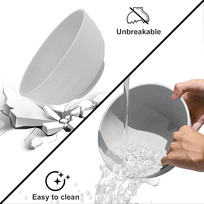 Wheat Straw Bowl Sets,4 PCS Unbreakable Cereal Bowl 60 OZ，Microwave and Dishwasher Safe Bowls,Super Big Bowl Sets BPA Free Bowls for Serving Soup,Oatmeal and Salad Etc…