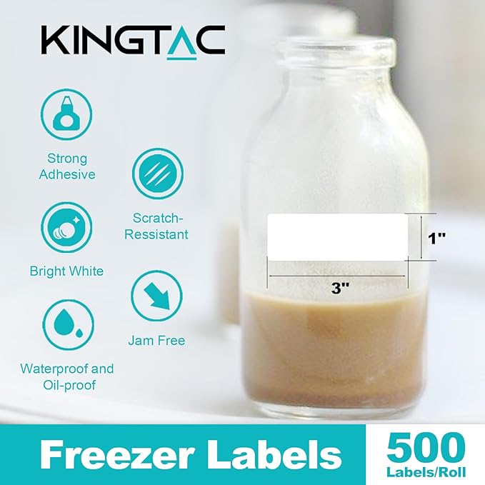 500pcs blank Food Labels,Freezer Labels 1 x 3 Inch Removable for Food Containers, Mason Jar Labels, No Residue Food Storage Labels Perfect for Kitchen cannot be torn, KT-blank-frz-500-1