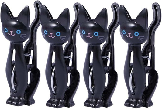 BESPORTBLE Bag Clips Bag Clips Bag Clips Cat-Shaped Bag Clips, 4Pcs Cat Chip Clips for Food Storage, Snack Bag and Chips Bag - Cartoon Cat Clothes Clips Household Sealing Clips Bag Clips Clothespins