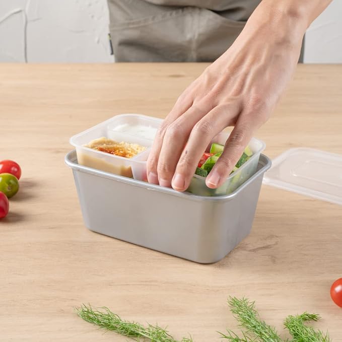 Restaurantware TRAYS ONLY: Futura 10 Ounce Trays For Meal Prep Containers 100 Microwavable Trays For 32 Or 37 Ounce Containers - Containers Sold Separately 3 Compartments White Plastic Food Trays