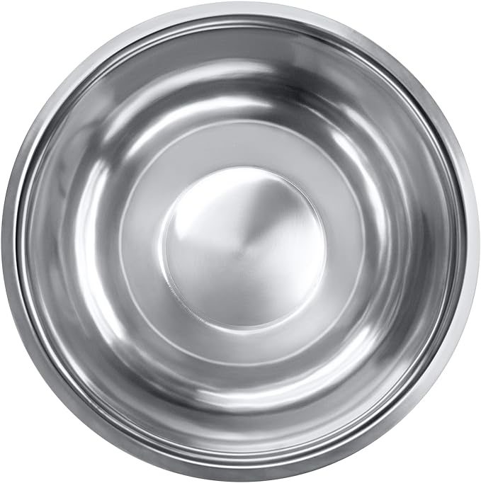 8 Quart, Set of 2, Mixing Bowls, Stainless Steel, Professional Chef, Commercial Kitchen, 13.25 Inches Diameter, Flat Base