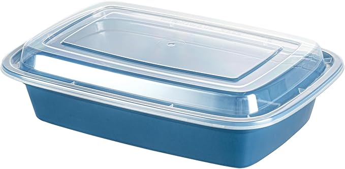 Asporto 24 Ounce Take Out Containers, 100 Food Containers With Lids - Microwavable, Disposable, Midnight Blue Plastic To Go Food Containers, No BPA, For Take Out And Delivery - Restaurantware