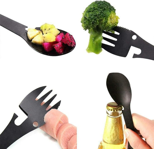 2 Spork Travel Cutlery Set - Stainless Steel Sporks with Eco-friendly Travel Case and Carry Clip - British Brand (2 Sporks)