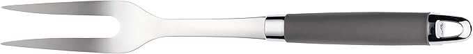 Anolon SureGrip Stainless Steel Meat Fork/Kitchen Tool, 13.25 Inch, Gray,46288
