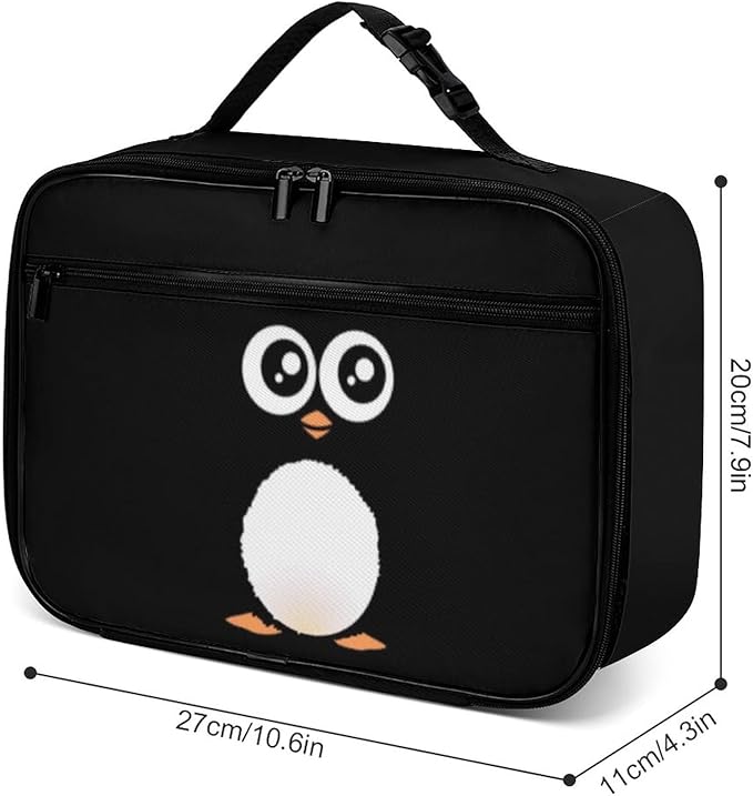 Penguin Reusable Lunch Box Insulated Lunch Bag Cooler Bag Lunchbox Meal Food Container Tote Bag for Women Kids Girls Boy School Camping Hiking Picnic Beach Travel