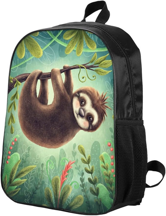 Sloth Backpack, Sloths Backpack Bundle 3 Pieces for Teens, Boys and Girls Sloth Backpack, Butterfly Insulated Lunch Bag and Butterfly Pencil Case Perfect for School and Everyday Use.