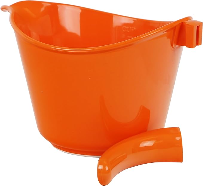 Reston Lloyd, Batter Bowl With Pour Spout, Non-Slip Base, Erogonomic Space Saving Detachable Handle, 2 QT Heavy Duty BPA-Free Microwave & Dishwasher Safe, Orange