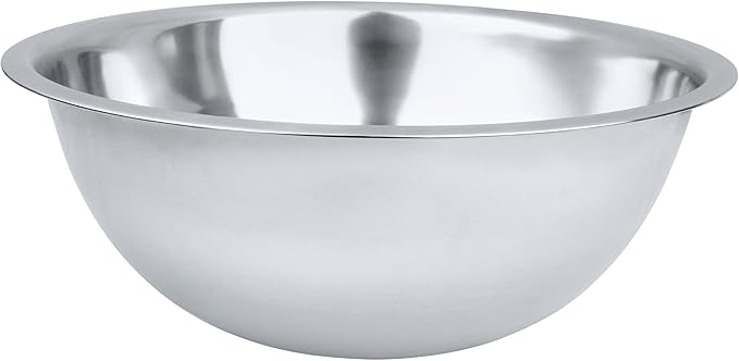 8 Quart, Set of 2, Mixing Bowls, Stainless Steel, Professional Chef, Commercial Kitchen, 13.25 Inches Diameter, Flat Base