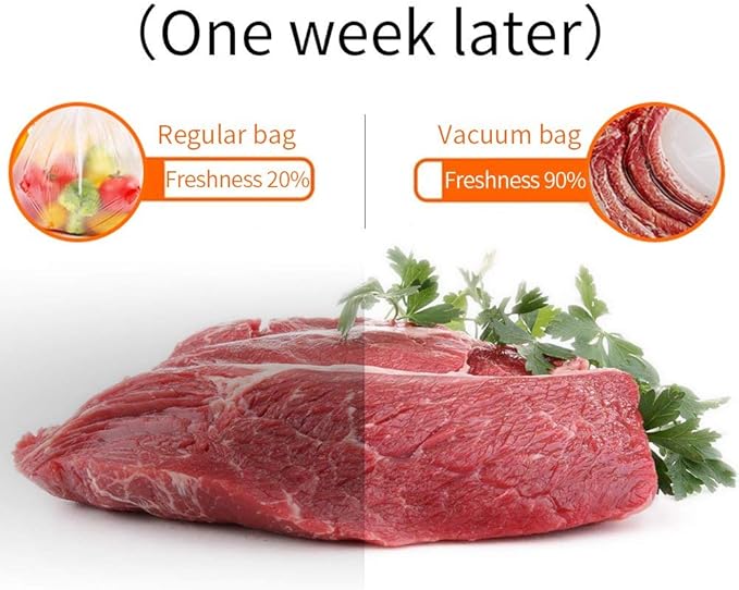 Vacuum Sealer Machine Bags Rolls (6 Rolls), 11 Inch X 16 Feet Fit Inside Machine Heavy Duty Embossed Food Storage Saver Bags Rolls Compatible with Sous Vide and FoodSaver (Total 100 Feet)