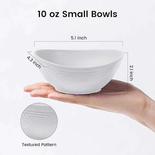 Wheat Straw Bowls Dessert Bowl 10 OZ - 5 Inch | Unbreakable Small Bowl Set, Microwave and Dishwasher Safe Bowls Mini Bowl for Appetizer, Dessert 4 PCS (White)