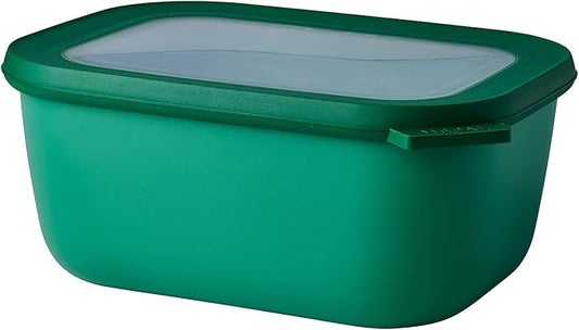 Mepal - Cirqula Rectangular Multi Bowl - Plastic Containers with Lid - Suitable as Airtight Container for Fridge, Microwave, Serving Freezer - Kitchen Bowls - 1500ml - Vivid Green