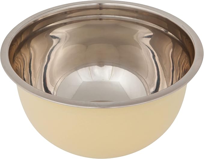 Now Designs Matte Coated Steel Mixing Bowls, Sunrise Yellow, 5 qt, 3 qt, 1.5qt, Set of 3