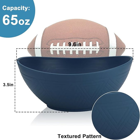 65 OZ Wheat Straw Bowls Set of 4, Large Unbreakable Salad Bowls, Microwave & Dishwasher Safe Serving Bowl, Kitchen Bowl Mixing Bowl for Salad, Cereal, Soup and Oatmeal (Multicolor)