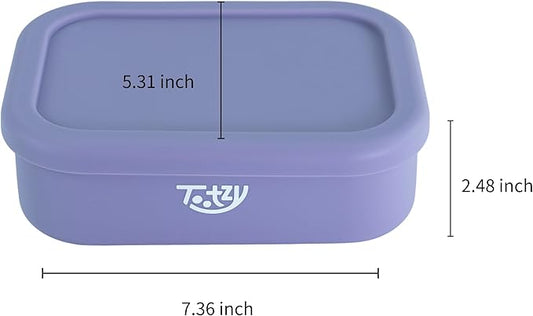 Premium Silicone Bento Box 30 oz – Reusable, Leakproof, BPA-Free Lunch Container – Microwave & Dishwasher Safe – Perfect for Dog Meals, School Lunch, Office, or Travel – Eco-Friendly (Purple)