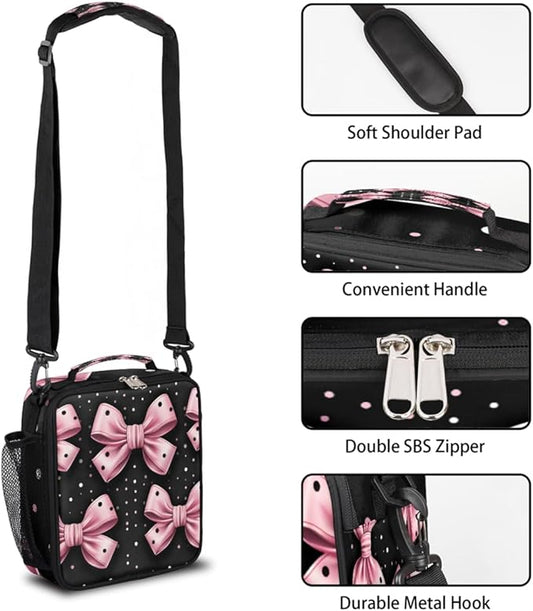 Color Bowl Lunch Box for Kids Boys Girls Kids Lunch Bag Insulated Lunch Bag Tote with Adjustable Shoulder Strap Teens Lunchbox Cooler School Picnic
