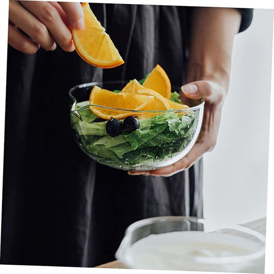 Luxshiny 2pcs Glass Mixing Bowl with Spout, Small Glass Baking Bowl for Kitchen & Restaurant