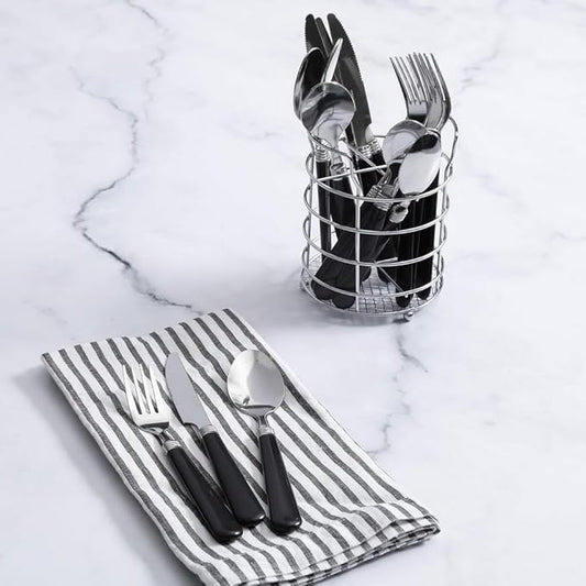 Gibson 53441.16 Sensations Stainless Steel 16-Piece Flatware Set Black