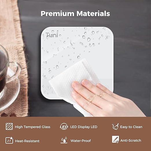 Tuni Mini Coffee Scale with Timer, Rechargeable Digital Espresso Scale with Auto Timing, 0.1g/2kg Accurate Scale for Espresso and Pour-Over Coffee