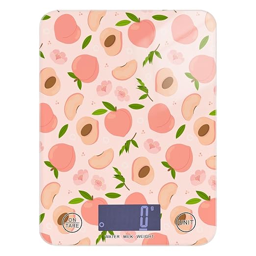 Food Scale Kitchen Scale for Baking Cooking Digital Food Weighing Measuring Scale Small Waterproof Electric Food Scale Peach Pink