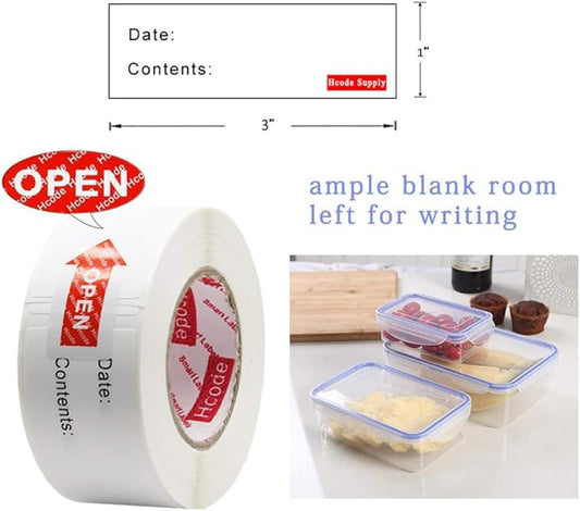 1 x 3'' Self-Adhesive Removable Freezer Food Storage Labels - Easy Clean Leaves No Residue - Meal Prep Labels Plastic Paper Sticker Perfect for Reusable Containers 300 Stickers(1x3 Fill in)