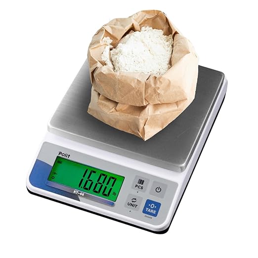 Polit Food Kitchen Scale KT-66, 30lb/13Kg Digital Kitchen Scale Weight Gram Ounce 1g/0.03oz Accuracy, Premium Stainless Steel with LED Display, 5 Units for Baking and Cooking (Power Adaptor Included)