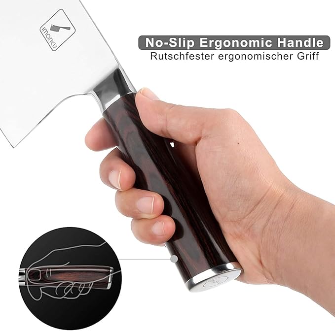 imarku Cleaver Knife 7 Inch Meat Cleaver - SUS440A Japan High Carbon Stainless Steel Butcher Knife with Ergonomic Handle, Ultra Sharp Knife, Kitchen Gadgets for Home/Restaurant, Father's Day Gifts
