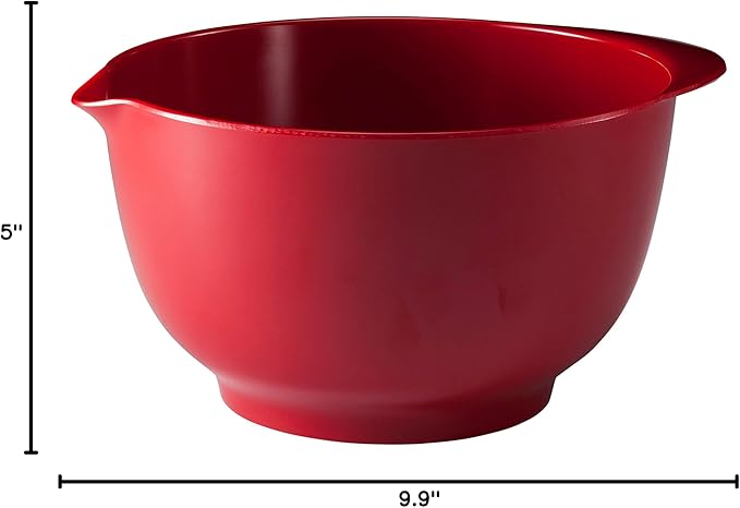 Hutzler Classic 3 Liter Melamine Mixing Bowl, Red