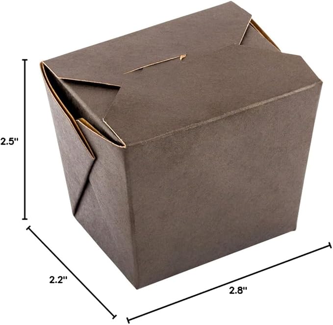 Restaurantware-8 Ounce Noodle Take Out Boxes, 200 Disposable Food To Go Boxes - Tab-Lock, Stackable, Black Paper Take Home Boxes, Greaseproof, For Restaurants, Catering, And Parties