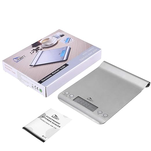 Digital Kitchen Scale Ultra Slim Multifunction Stainless Steel Hook Design Food Scale 11lb 5kg with Back-Lit LCD Display Fingerprint Resistant Coating