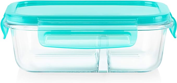 Pyrex Mealbox 10-Pc Bento Box Set, 2.3-Cup Divided Glass Food Storage Containers Set, Non-Toxic, BPA-Free Latching Lids, Freezer, Microwave and Top-Rack Dishwasher Safe