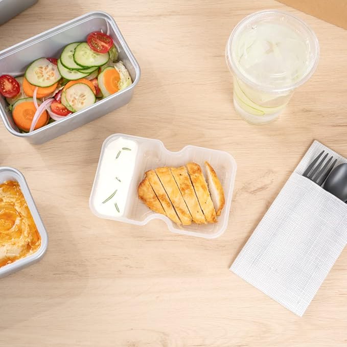 Restaurantware TRAYS ONLY: Futura 10 Ounce Trays For Meal Prep Containers 100 Microwavable Trays For 32 Or 37 Ounce Containers - Containers Sold Separately 2 Compartments White Plastic Food Trays