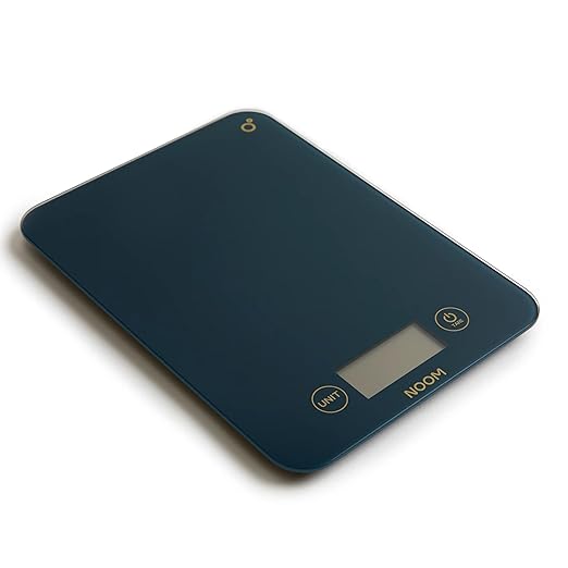 Noom Digital Kitchen Scale: Accurate Precision, LCD Display for Clarity, Stylish Black, Blue, or Off-White. Battery Included for Seamless Operation. (Blue)