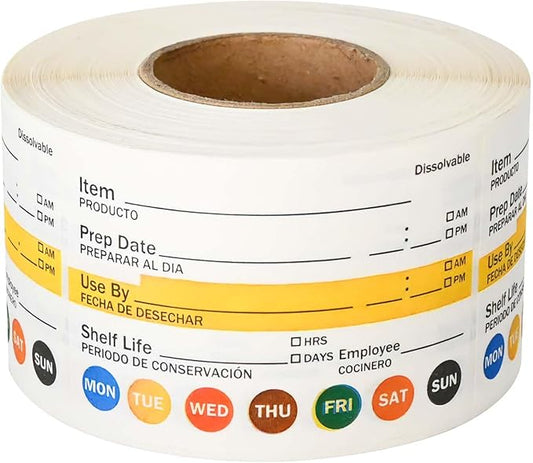 L LIKED Dissolvable Food Labels 2”x 3" No Residue Food Storage Labels for Kitchen，Washable Mason Jar Labels, Bottle Labels Easy to Write -500 Labels(Matte White…