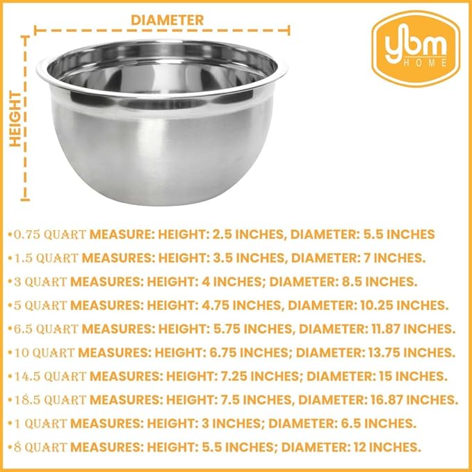 Deep Professional Quality Stainless Steel Mixing Bowl For Serving, Mixing Cooking and or Baking-10 Quart, 1173