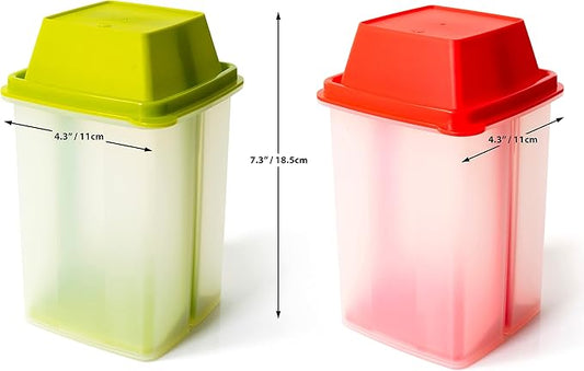 Pickle Jar with Strainer Insert - Set of 2 - Plastic Leak Proof Food Saver Container - For Fresh Fruit or Pickled Vegetables - Complete with Tongs
