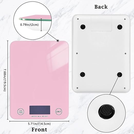 Food Scale Kitchen Scale for Baking Cooking Digital Food Weighing Measuring Scale Small Waterproof Electric Food Scale Pink