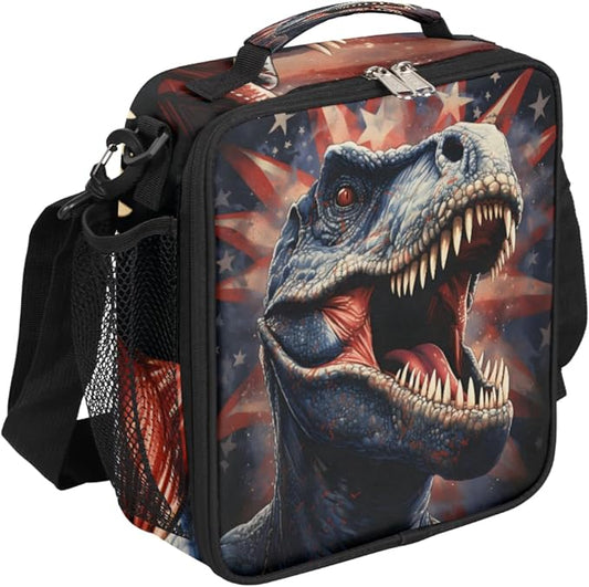 Kids Lunch Box for Boys Girls Dinosaur Star Lunch Bag for Kids Insulated Lunch Bag Tote with Adjustable Shoulder Strap Teens Lunchbox Cooler School Picnic