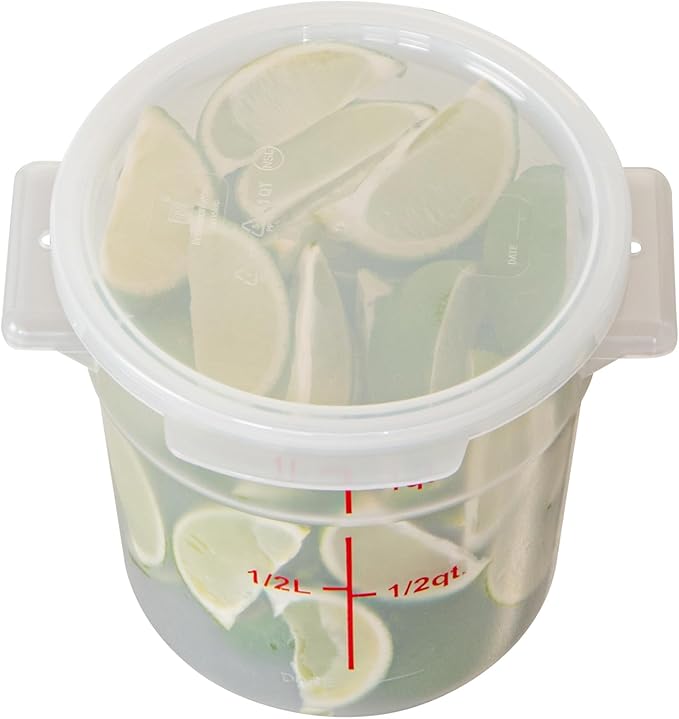 Restaurantware-LID ONLY: Met Lux Food Container Lid, 1 Round Lid For Storage Container - Containers Sold Separately, With Pull-Corner Tab, Translucent Plastic Lid, Dishwashable, Freezable