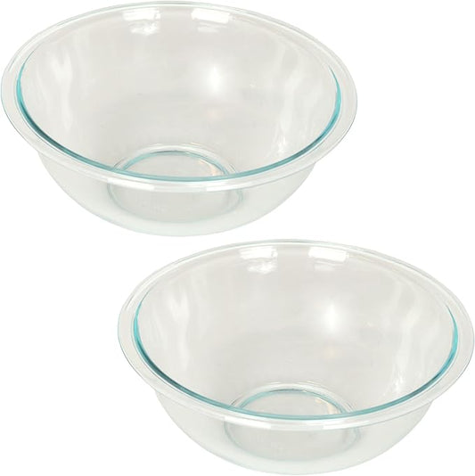 Pyrex 325 2.5qt Clear Glass Mixing Bowls (2-Pack)