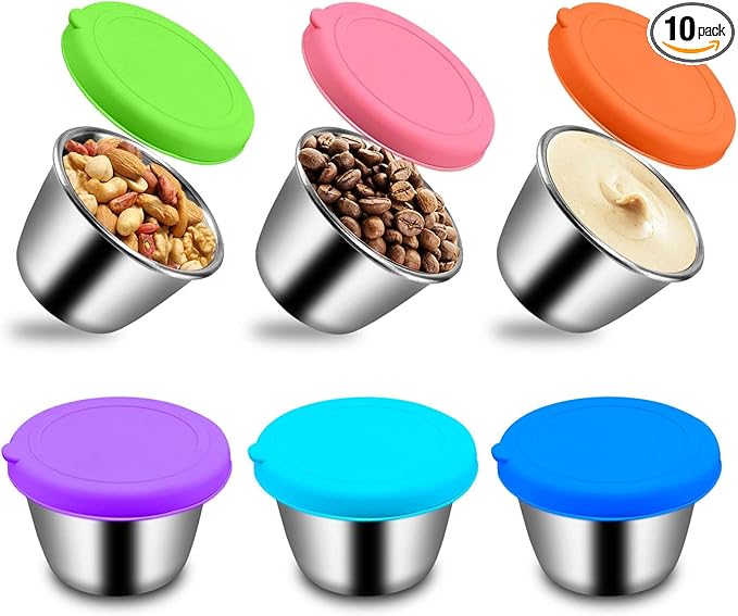 10PCS Food Storage Bags Silicone, Leakproof Reusable Storage Bags, Reusable Snack Bags Silicone for Home Food Storage, Kids School Lunch,Picnic and Travel (Salad Dressing Container)