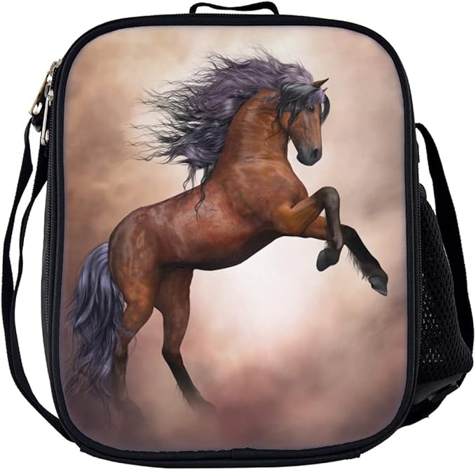 Horse Backpack, Horse Backpacks For Girls Bundle 3 Pieces for Teens, Boys and Girls Horse Includes Bookbags, Insulated Lunch Bag and Pencil Case Perfect for School and Everyday Use.