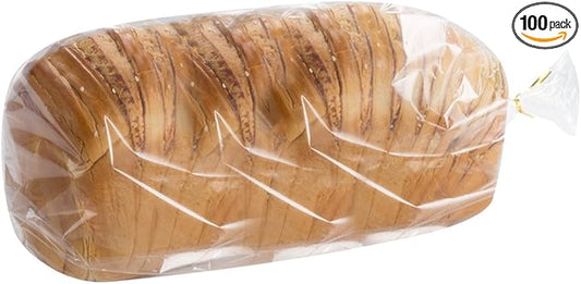 100 Count Belinlen Bread Loaf Bags With Free Twist Ties (100 Pack)