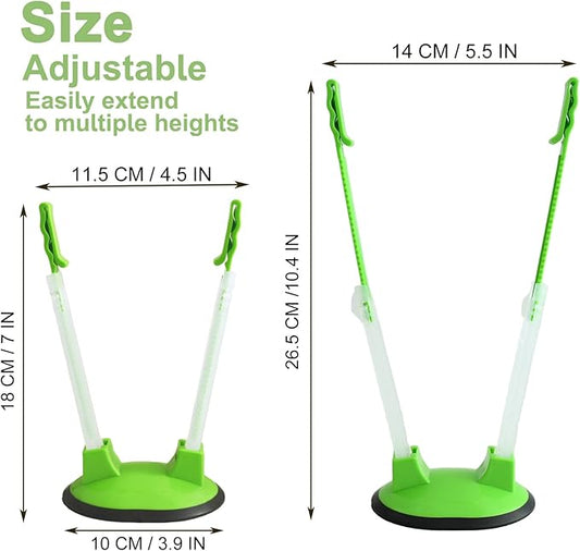 12 Pack Baggy Rack Stand Adjustable Freezer Bag Holder Stand Ziplock Bag Holder for Filling With No Food Spills or Kitchen Mess (Green)