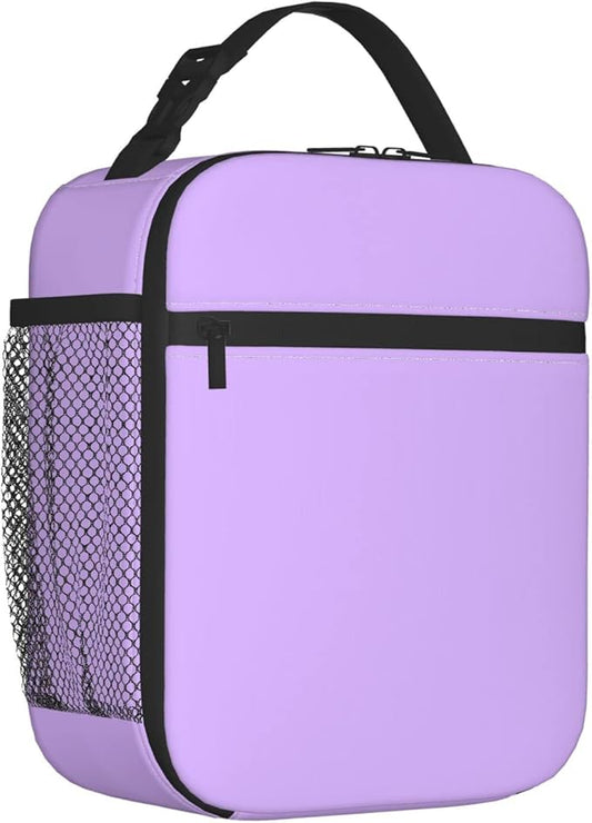 Light Purple Lunch Bag for Kids Girls Women Washable Thremal Picnic Meal Box for School Office Beach Insulated Cooler Reusable Portable